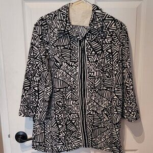 Black geometric print Blouse Size 14